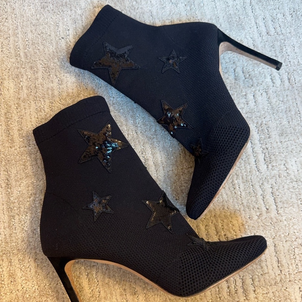 Valentino Black Star Ankle Booties
